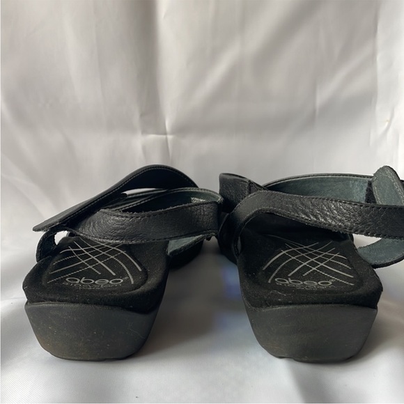 Abeo Black Soft Leather Velcro Sandal - Picture 2 of 9